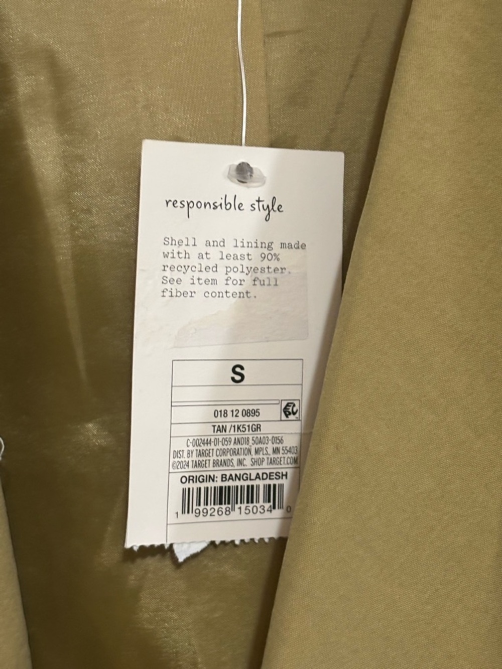 a new day Olive Trench Coat with Belt - Picture 5 of 5